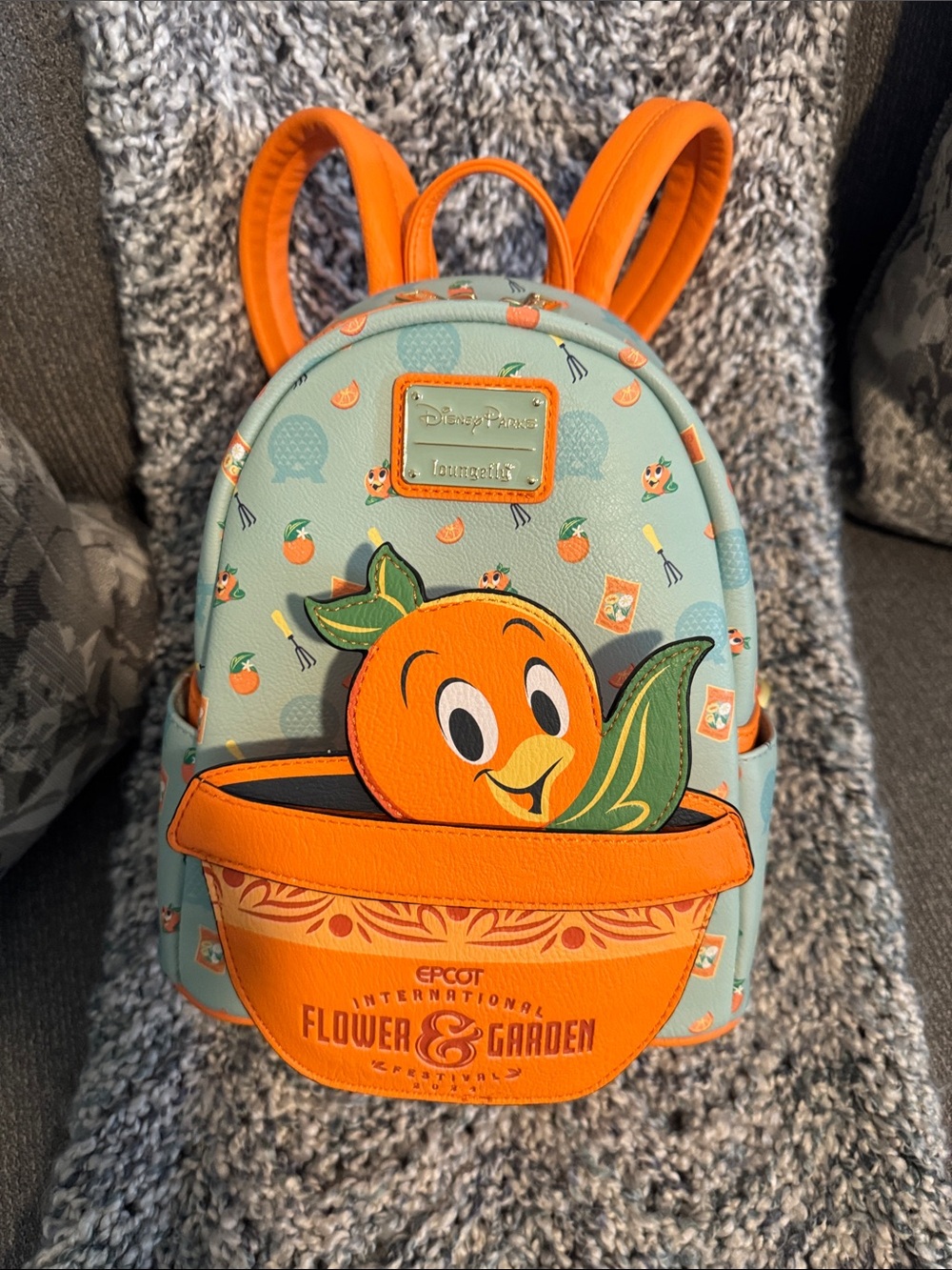 Loungefly Orange Bird Mini Backpack - Mint & Orange